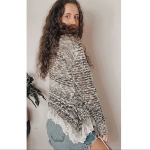 ALTAR’D STATE ANTIQUE LACE TRIMMED SWEATER